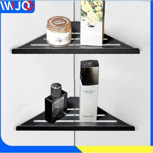 Bathroom Shelf Wall Hanging Rack Black Stainless Steel Bathroom Shelves Shampoo Storage Holder Corner Cosmetic Shower Caddy Rack