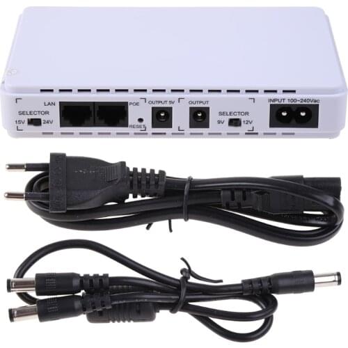 5V/9V/12V/15/24V Durable Uninterruptible Power Supply Mini UPS Battery Backup for WiFi, Router, Modem, Security Camer