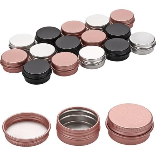 50Pcs Mini 5g Empty Aluminum Metal Containers Matte Rose Gold Matte Black Silver Personal Care Cream Container Pots