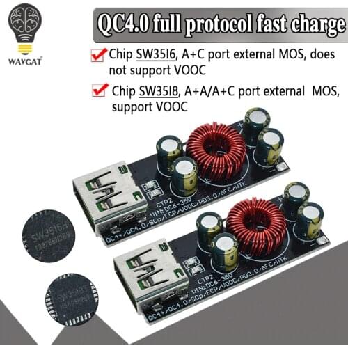 QC4.0 QC3.0 USB Type-C Mobile Phone Quick Charge Adapter 6 -35V Step Down Buck Boost Module for Huawei SCP/FCP Apple PD Qualcomm