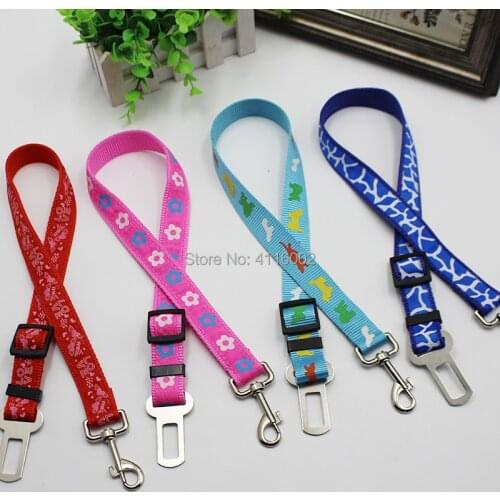 100pcs Adjustable Pet Cat Dog Car Safety Seat Belt Harness Vehicle Seatbelt Lead Leash 2.5X70cm