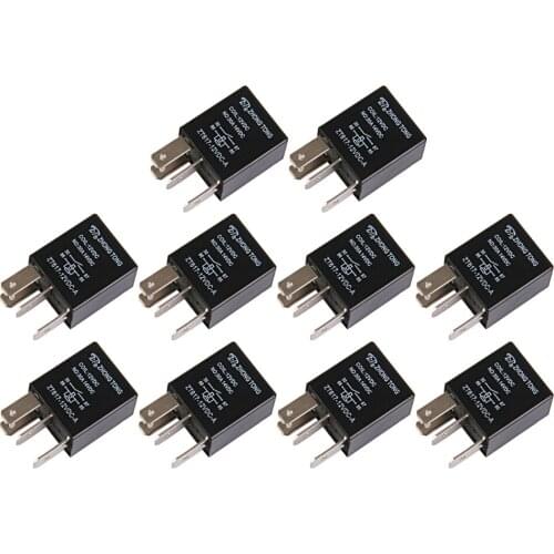 10 Pieces 12V 30 Amp 4 Pin SPST Car Relay, Electrical Relay Switch for Automotive Truck Boat Marine