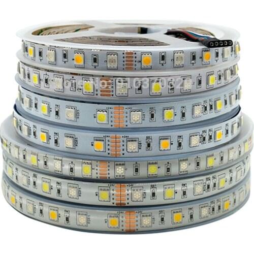 RGB LED Strip Light Lamp SMD 5050 RGBCCT RGBW RGBWW 60leds/m Flexible LED Strip Tape 5M/Lot DC 12V/24v