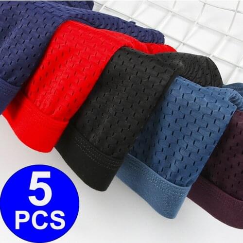 Mesh Breathable Sexy Underwear Men Boxershorts Gay Underwear Boxer Men Shorts Boxer Para Hombre Underpants Man Panties 5Pcs/lot