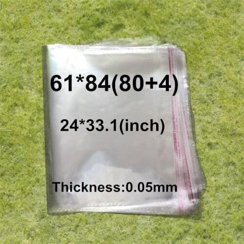 100 X Thickness 0.05mm Transparent Big Size OPP Self Adhesive Seal Bags Fabric Clothing T-shirt Bags Sack (24"*33.1")