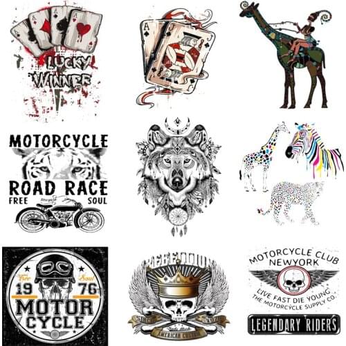 Iron-on Transfers for Clothing Skull Patches for Clothes Stickers Diy Rook Patch Flex Fusible Transfer Vinyl Adhesive Stripe C