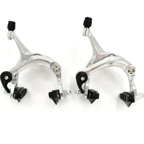 Road Bike Fixed Gear Bicycle Brake C Type Caliper Front Rear Aluminum Alloy Caliper Brake Shoes Bicycle Friction Wheel Brake