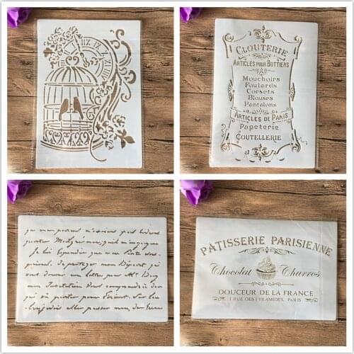 A4 29 * 21cm DIY Stencils Wall Painting Scrapbook Coloring Embossing Album Decorative Paper Card Template,wall cake stencil