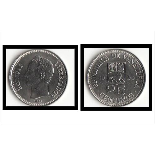 Venezuela 25 Centimes America Coins Decor New Original Coin UNC Commemorative Edition 100% Real