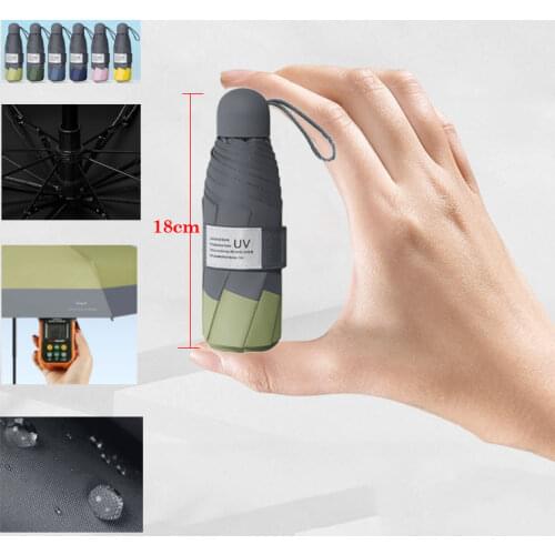 Windproof 8 Rib Mini Umbrella Rain Women Men Anti-UV 5 Folding Umbrella Travel Women Umbrella Male Pocket Children Gift Parasol