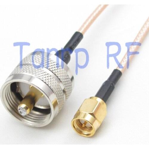 1PCS RG316 extension cable 3FEET UHF male plug to SMA male plug RF adapter connector 1M Pigtail coaxial jumper cable