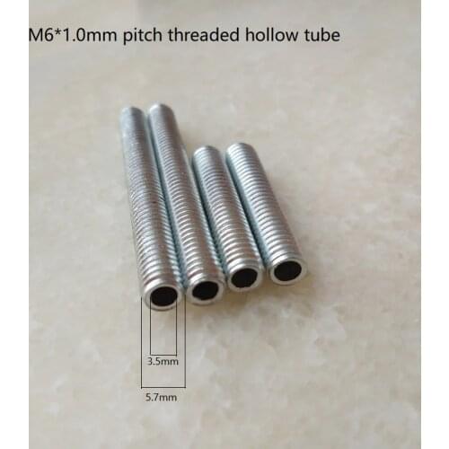 100pcs/lot 10-160mm metric m6 Allthread Hollow Threaded Rod Tube tooth tube DIY Lighting Accessories