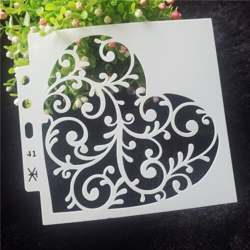13*14cm Love vines Cover templat scrapbook stencils spray plastic mold shield DIY cake hollow Embellishment printing lace ruler