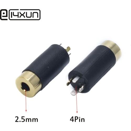 2pcs 2.5mm 4 Pole Stereo Female socket jack 2.5 dual channel jack 4 pole vertical female audio jack For Headphone