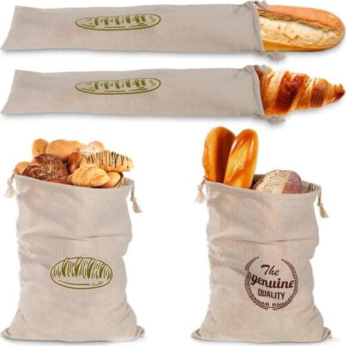 2PCS Linen Bread Bags,Reusable Drawstring Bag For Loaf, Homemade Artisan Bread Storage Bag,Linen Bread Bags For Baguette