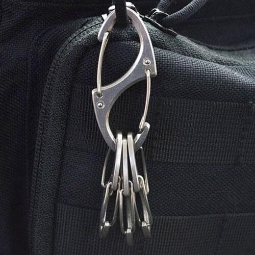 2Pcs Mini 8 Shape Portable Metal Carabiner Ring Outdoor EDC Tool Release Buckle Key Chain Hook Hang Camping Hiking Snap Clip