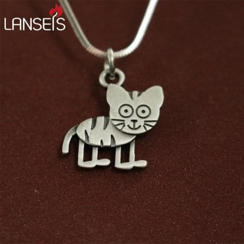 Lanseis 20pcs wholesale Cute Cartoon tiger Necklace pendants for women necklace Animal jewelry Simple necklaces gift for friend