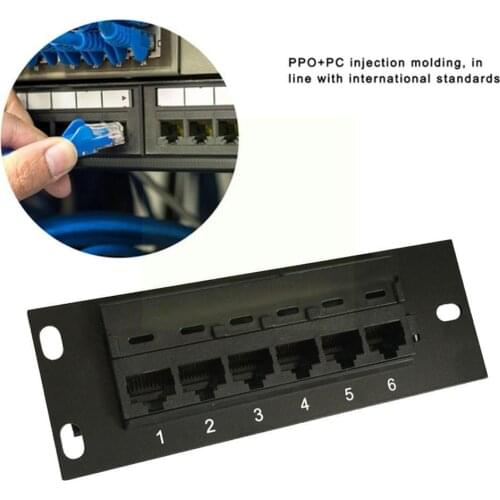 6 Port CAT5 CAT5E Patch Panel RJ45 Networking Wall Rack Mount Bracket Mount Y8J0