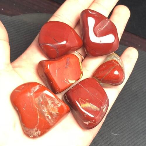 6pcs Beautiful Natural Red Jade Tumbled Stones Carnelian Crystal Raw Gemstone Polished Stone Home Decoration As Gift