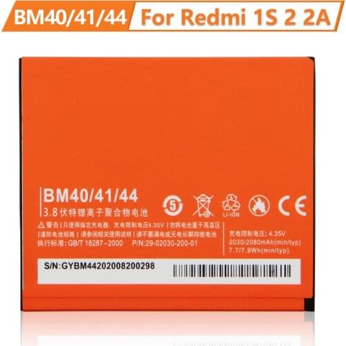 XaioMi Original BM41 Battery For Xiaomi Redmi 1S Red rice 2 Mi 2A Phone Replacement Battery 100% New Authentic 2050mAh