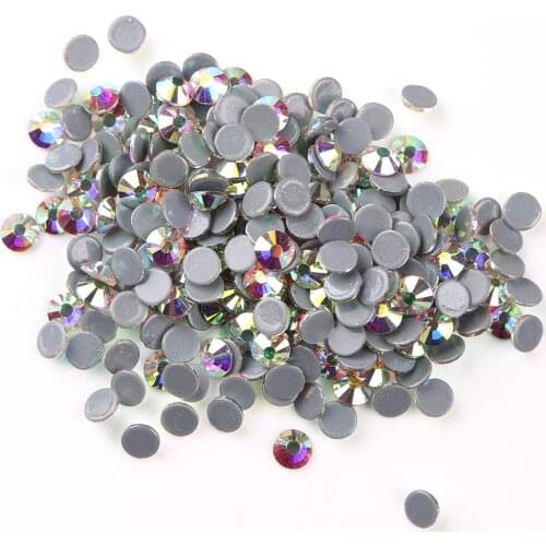 Big Wholesales Pack AB Crystal Hot Fix Rhinestone SS6,SS8,SS10,SS12,SS20,SS30 Glass Stone Rhinestone for Garment