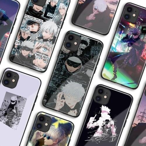 Satoru Gojo Jujutsu Kaisen Manga Anime Phone Cases For iPhone 11 12 Mini Pro XS Max 6s X XR 6 7 8 Plus SE Soft TPU Glass Cover