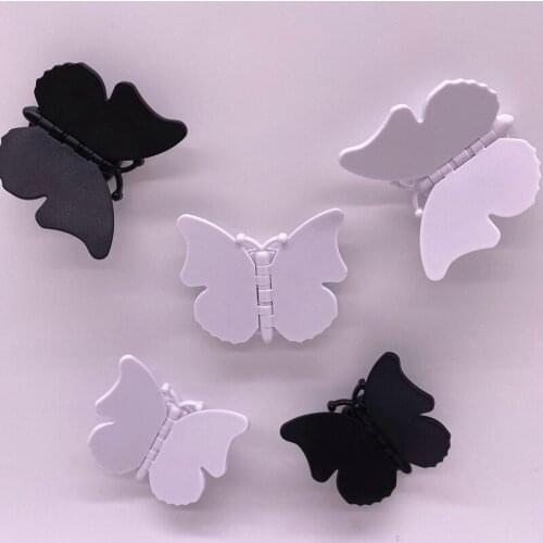 White Black Butterfly Bracket Mobile Phone Finger Holder Expanding Stand Universal Phone Holder
