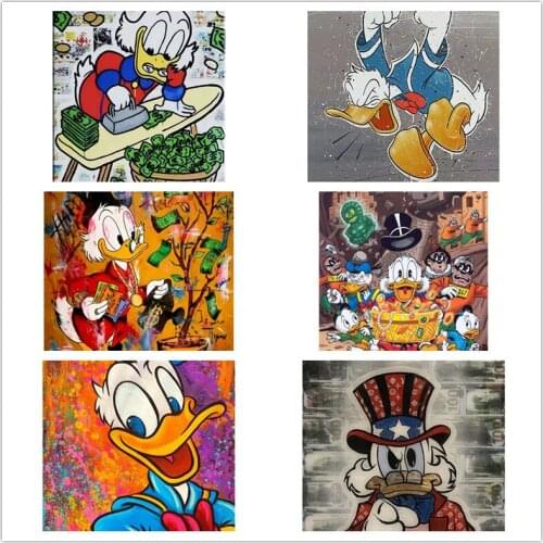 Disney DIY 5D Diamond Painting Donald Duck Full Round Mosaic Cross Stitch Kit Diamond Embroidery Picture Rhinestone Wall Decor
