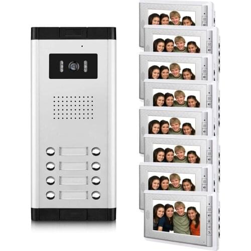 Apartment Intercom System 7 Inch Monitor 6-12 Units Apartment Video Door Phone Intercom System Wired Home video interphone kit