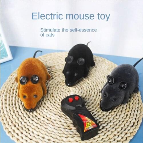 Cat Toy Remote Control Electric Mouse Wireless Teasing Mouse Velvet Cat Supplies Kitten Love