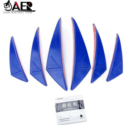 JAER Front Winglet Fairing Bumper Lip Rubber Fin Splitter Spoiler Canard Valence Body Sticker Wing Windshield for Motorcycle Car