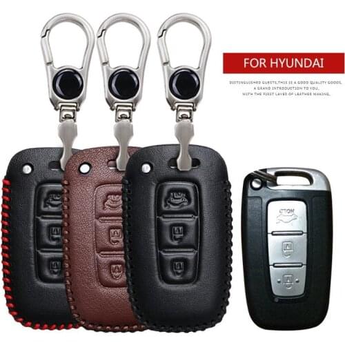 KUKAKEY Car Logo Keychain Key Case For Hyundai Solaris I30 IX35 Elantra Sonata Tucson Accent Getz Anti-wear Key Cover Shell Bag