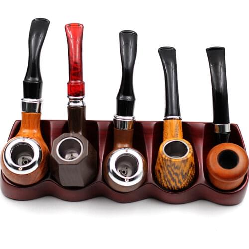 New Classic Style Smoking Pipe Set With 4 Pipe Tools Wood Resin Tobacco Pipes Best Gift Mens Gadget