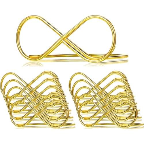 LUDA 20Pcs Table Number Holder Stands Place Card Holder Bow Shape Table Number Holder Metal Place Card Holders