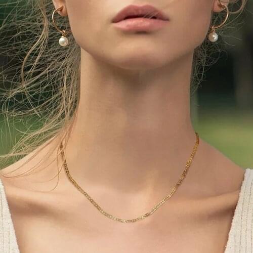 Mariner Link Choker, Anchor Chain Necklace Stainless Steel Gold Layering Statement Jewelry