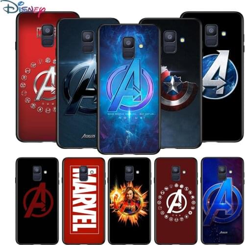 Marvel Fashion logo For Samsung Galaxy A8 A9 A7 A750 A6 A5 A3 A6S A8S Star Plus 2016 2017 2018 Black Phone Case