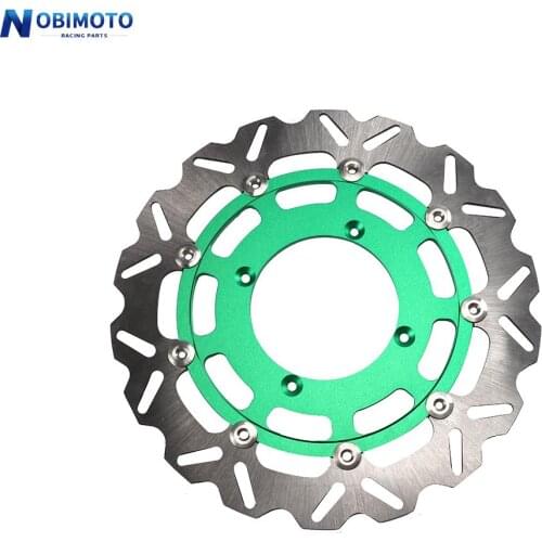 Motorcycle 320MM Floating Brake Disc Rotor Polish Outside Rotor Perfect Stainless Steel Carrier For Kawasakii KXF250 450 06-19