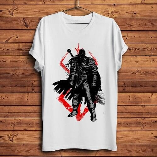 Ink great swordsman Guts anime Berserk tshirt men summer new white homme casual short sleeve t shirt unisex manga streetwear tee