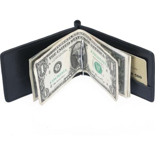 New Mini Mens Leather Money Clip Wallet With Coin Pocket Thin Purse For Man Magnet Hasp Small Zipper Money Bag