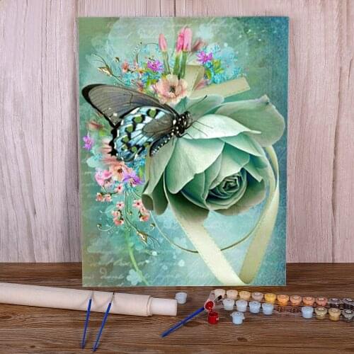 Flower DIY Paint By Numbers Complete Kit Oil Paints 50*70 Picture By Numbers Photo Home Decor For Kids Wholesale Art