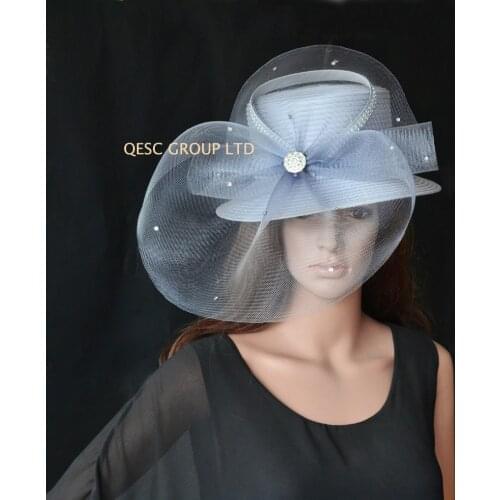 NEW Silver grey Dress Hat Church Hat Kentucky derby hat.FREE SHIPPING