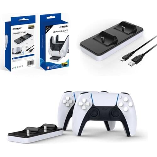 New PS5 Controller Charger Dual USB Charging Dock Station Detachable Charging Port Charger for Playstation 5 Wireless Gamepad