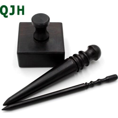 High Density Wood Leather Edge Burnisher Black Wood Edge Slicker Leather Craft Polishing Tool DIY Tools Tip Burnisher