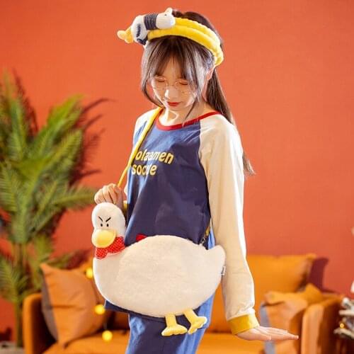 Hot Nice Kawaii Cute Duck Shoulder Backpack Crossbody Bag Coin Purse Messenge Bags Plush Toy Girls Girlfriend Kids Children Gift