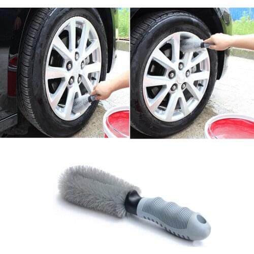 1 Pcs Portable Car Tire Brush Automobiles Cleaning Handle Brush Tools Nylon Round Auto Wheel Clean Supplies Accessories