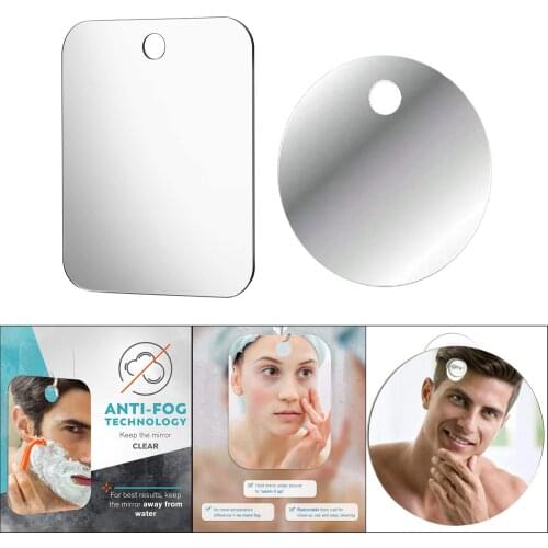 Portable Fogless Shower Shaving Mirror Fog-Free Fogproof Travel Mirror Anti Fog Shower Mirror large Locker Wall Toiletries