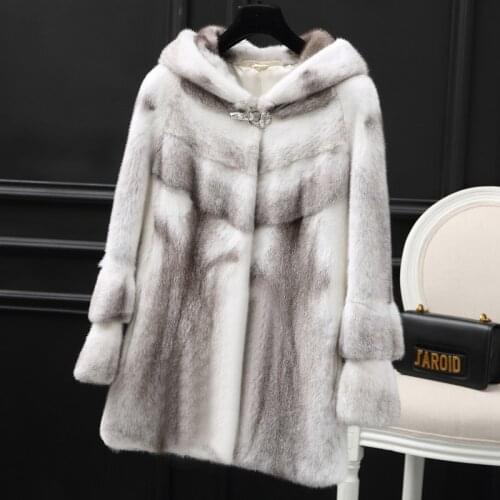 Luxury Real Mink Coat Female Full Pelt Natural Fur Coats Winter Jacket Women Korean Long Jackets Chaqueta Mujer MY