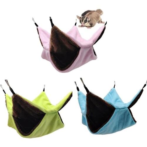 Pet Hamster Hammock Luxury Double-layer Plush Hammock Soft Winter Warm Hanging Nest Small Pets Hamster Squirrel Chinchilla House