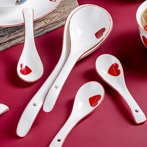 Tableware hotel restaurant spoon special ceramic spoon cartoon spoon rice spoon