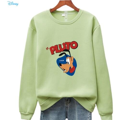 Disney Cartoon PLUTO Cute Kawaii Sweatshirt Woman Spring Autumn Long Sleeve Fleece Fall Harajuku Sudaderas De Mujer 2021 Fashion